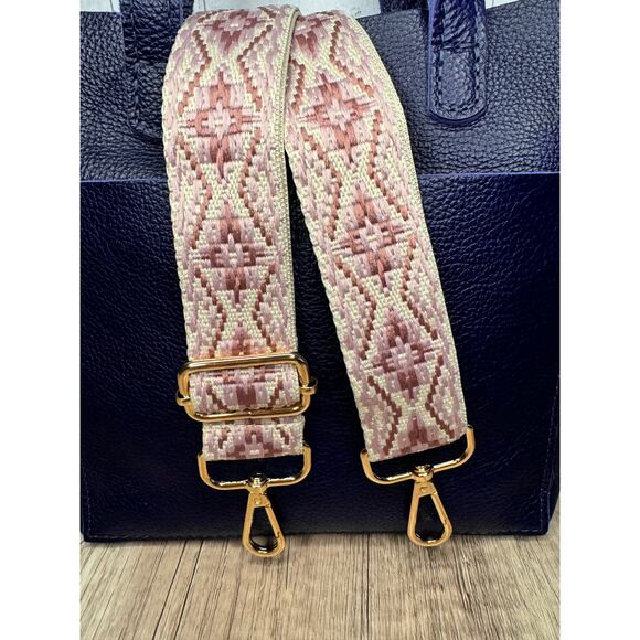 Wide Crossbody Strap Guitar Strap Pink Lavender Woven Bag Strap FAST SHIP - Picture 2 of 5